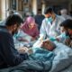 Palestinians Receiving Medical Care In A Hospital.