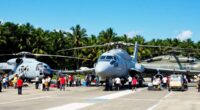 Military Aircraft And Helicopters At Philippine Airbase.