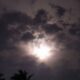 Night Sky Over Ipoh With Dark Clouds And Bright Flash.