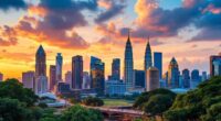 Kuala Lumpur Skyline At Sunset, Vibrant City Life.