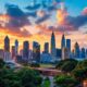 Kuala Lumpur Skyline At Sunset, Vibrant City Life.