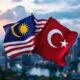 Malaysian And Turkish Flags Together In Solidarity.