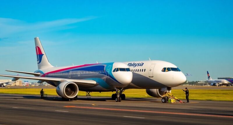 Malaysia Airlines Plane On Runway In Vietnam.