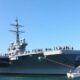 Uss Abraham Lincoln Docked In Malaysia With Naval Personnel.