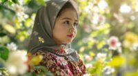 Young Girl In Traditional Attire In A Tranquil Setting.