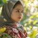 Young Girl In Traditional Attire In A Tranquil Setting.