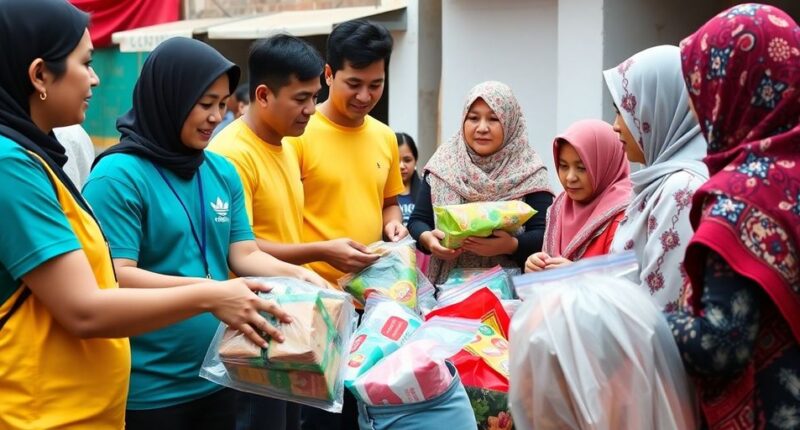 Malaysian Volunteers Providing Aid To Lebanese Families.