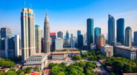 Kuala Lumpur Skyline Showcasing Modern Architecture And Greenery.