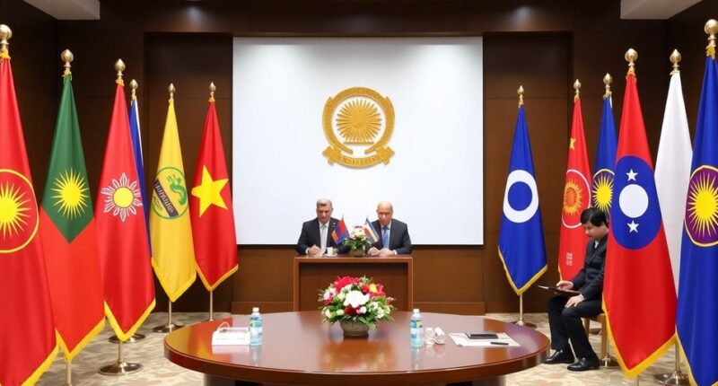 Asean Officials In A Meeting Room Discussing Collaborations.